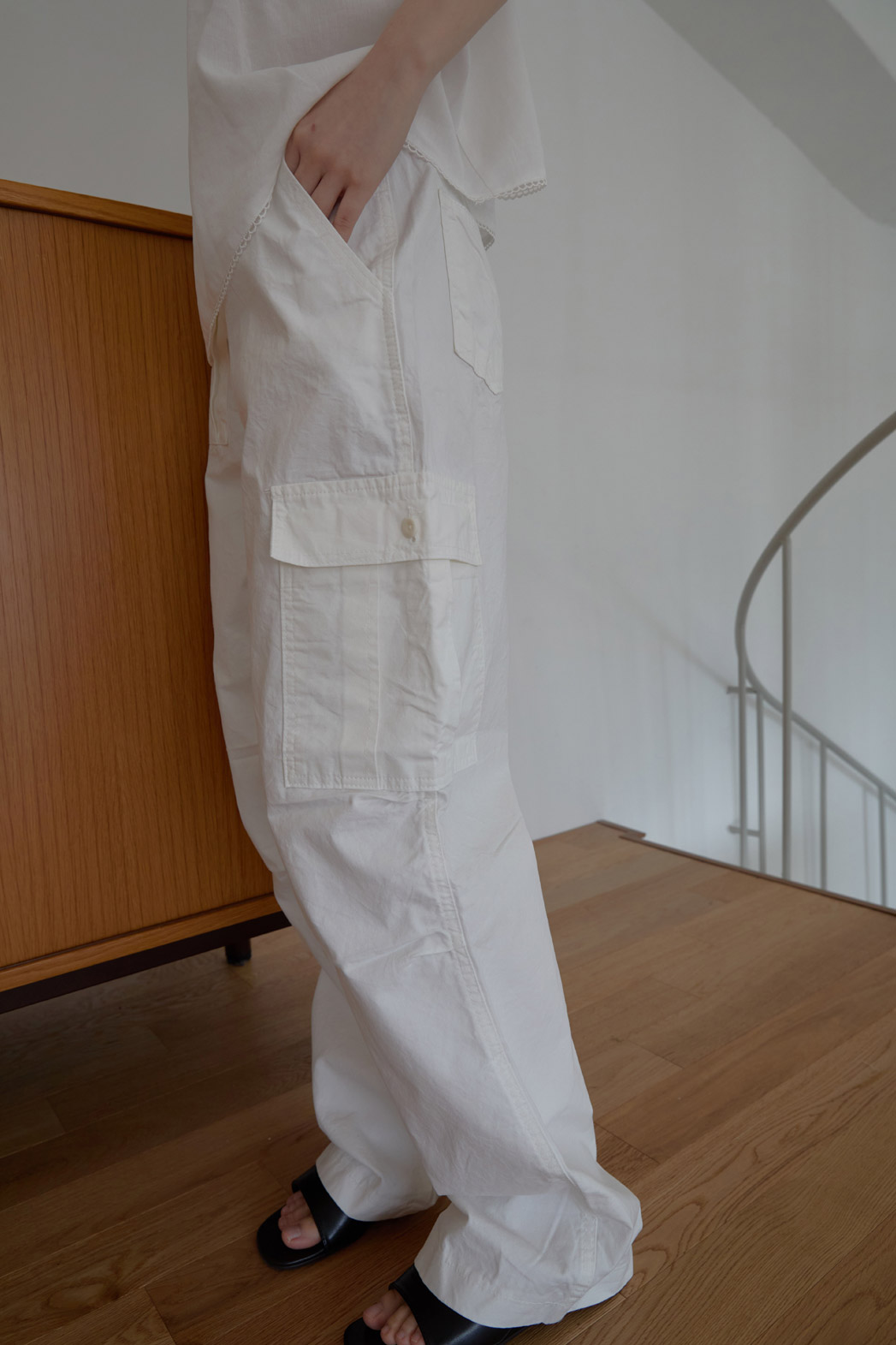 コットンアジャストベーシックワイド無地パンツSS | 詳細画像22