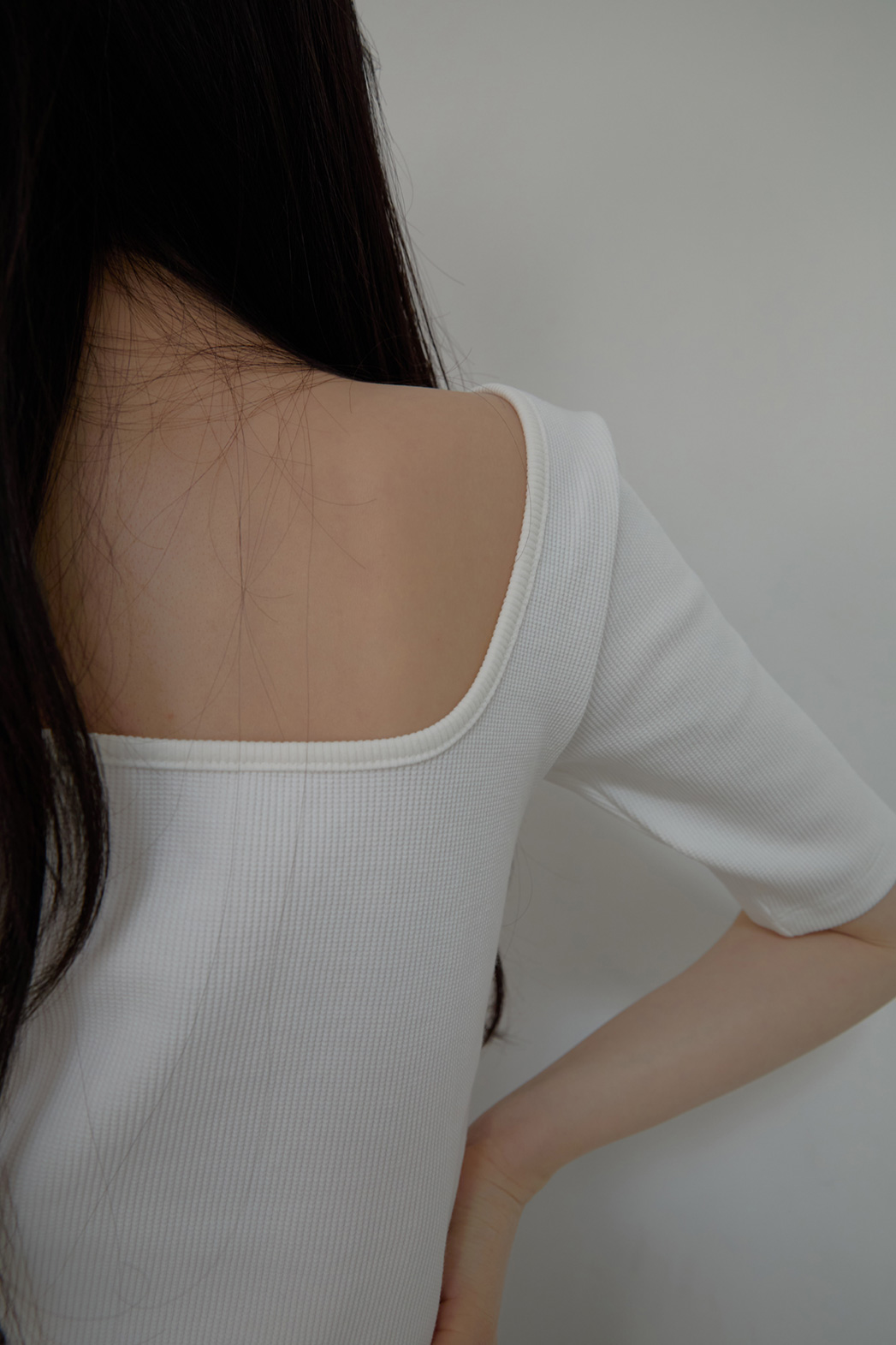 コットンスリムセミクロップド無地TシャツSS | 詳細画像12