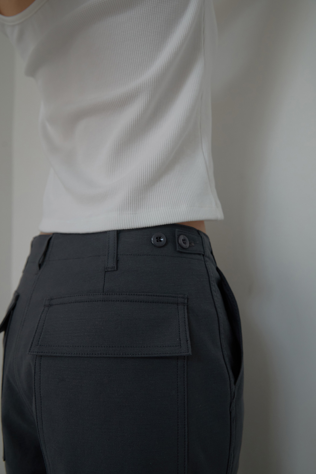 コットンスリムセミクロップド無地TシャツSS | 詳細画像13