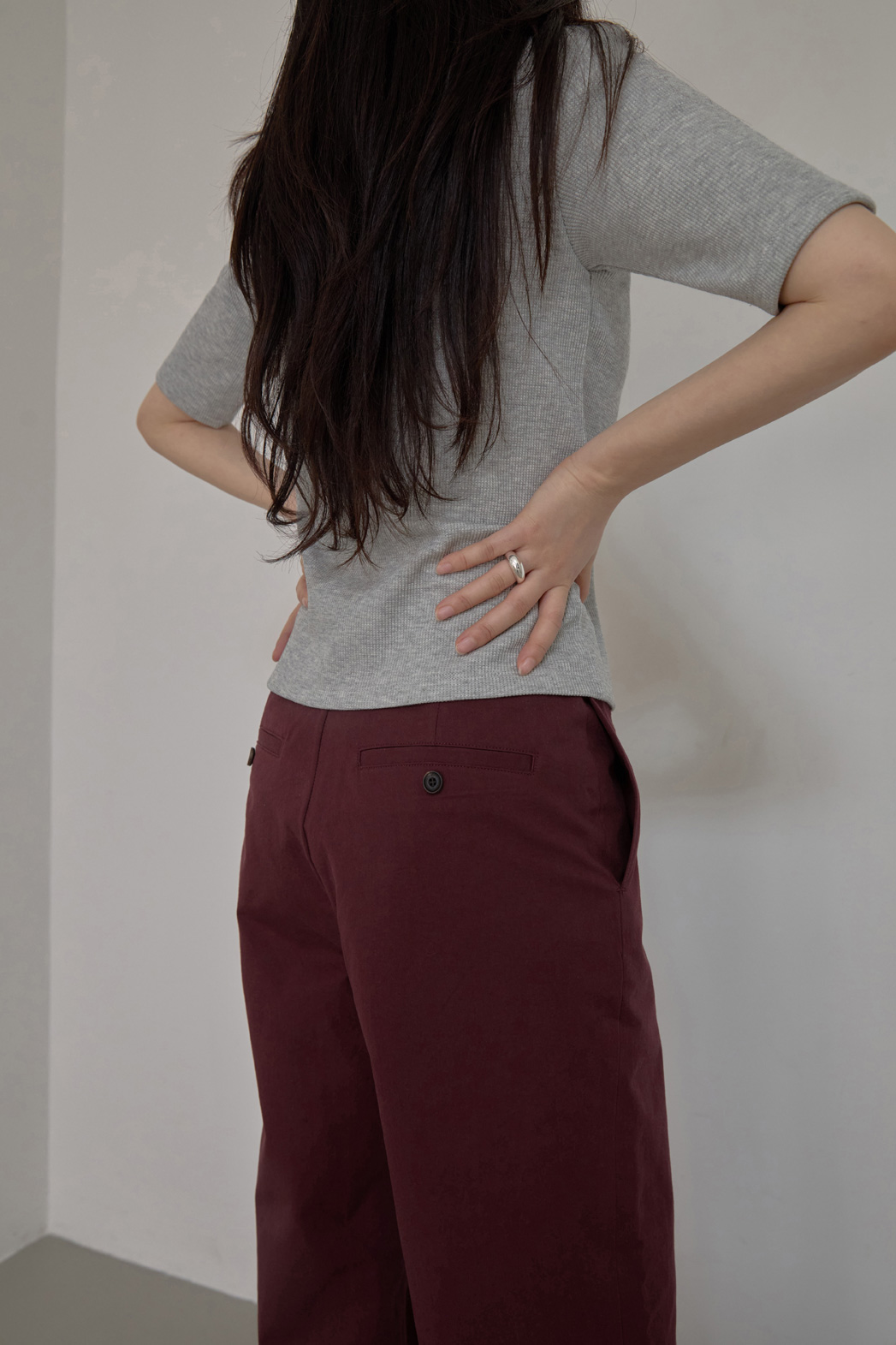 コットンスリムセミクロップド無地TシャツSS | 詳細画像19