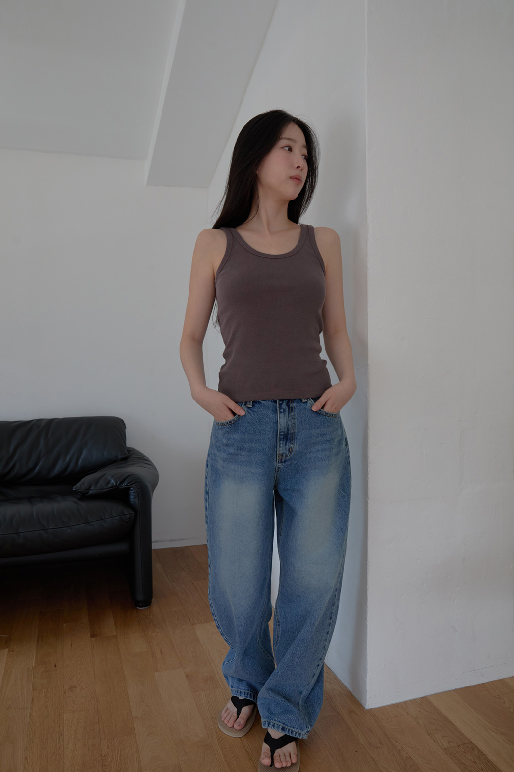 コットンクロップドスリム無地ノースリーブSS | 詳細画像5