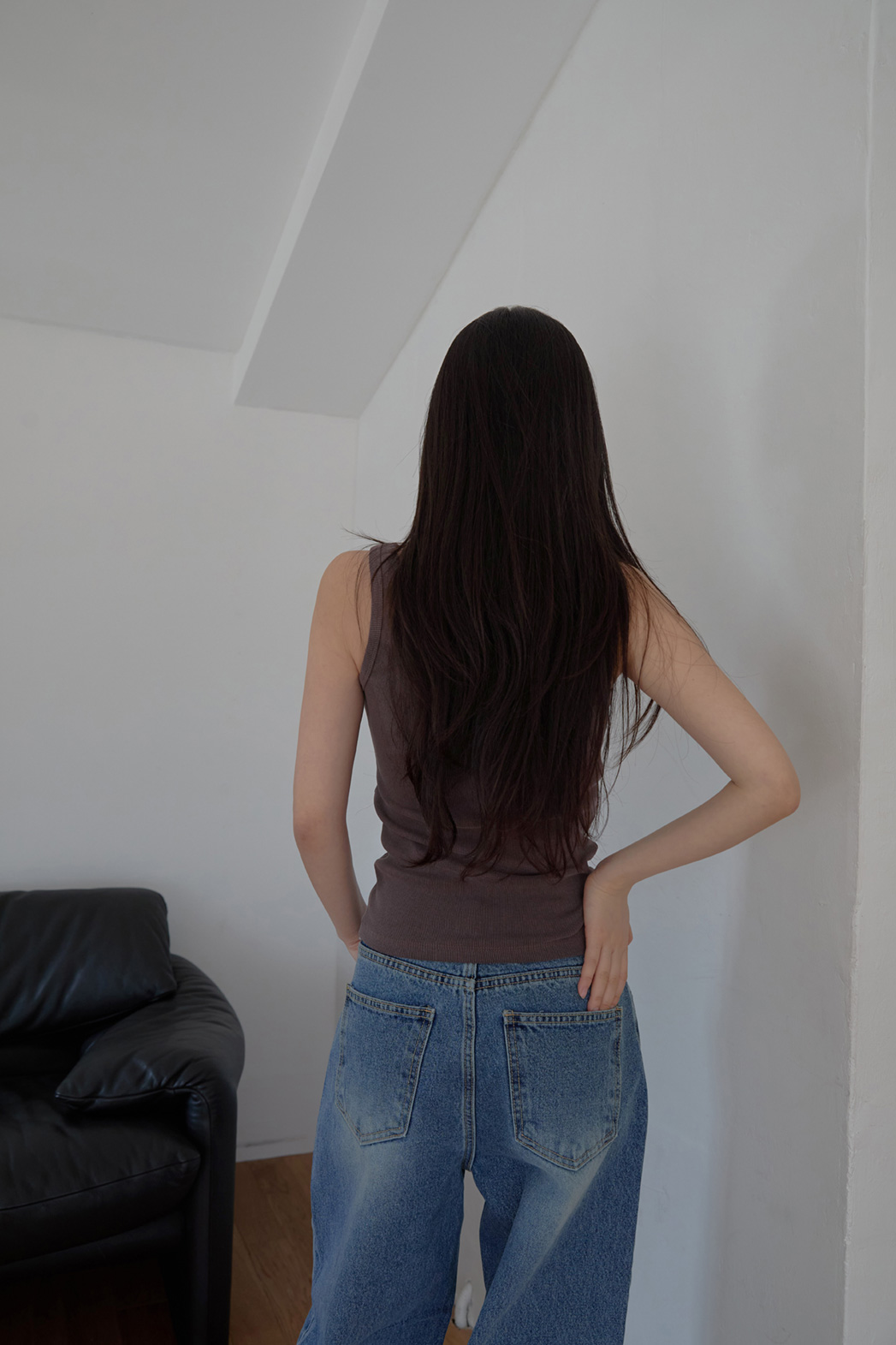 コットンクロップドスリム無地ノースリーブSS | 詳細画像6