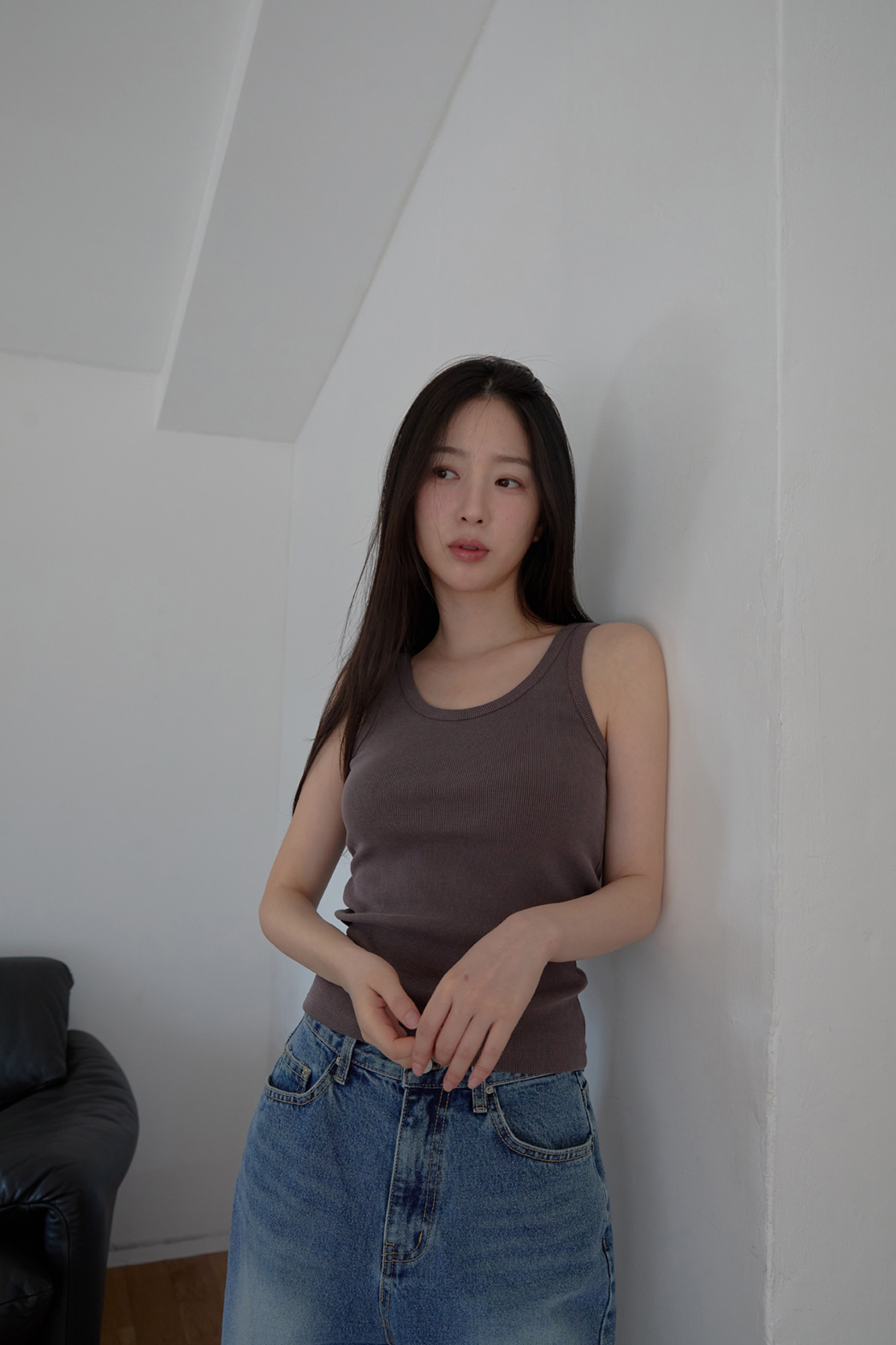 コットンクロップドスリム無地ノースリーブSS | 詳細画像9