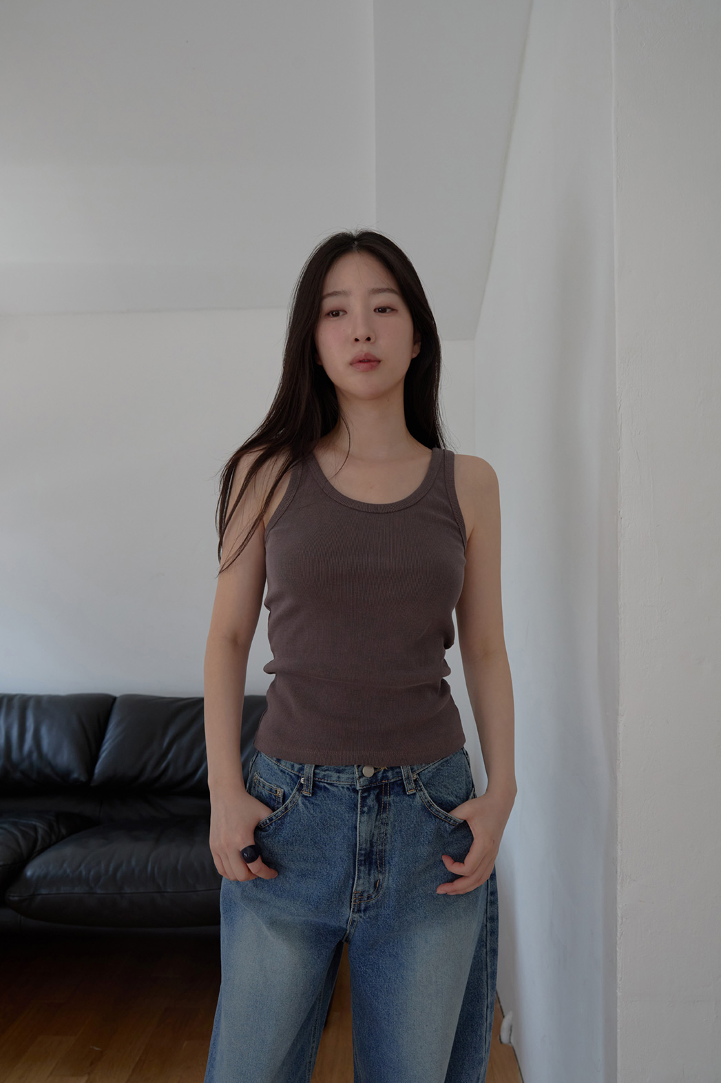 コットンクロップドスリム無地ノースリーブSS | 詳細画像10