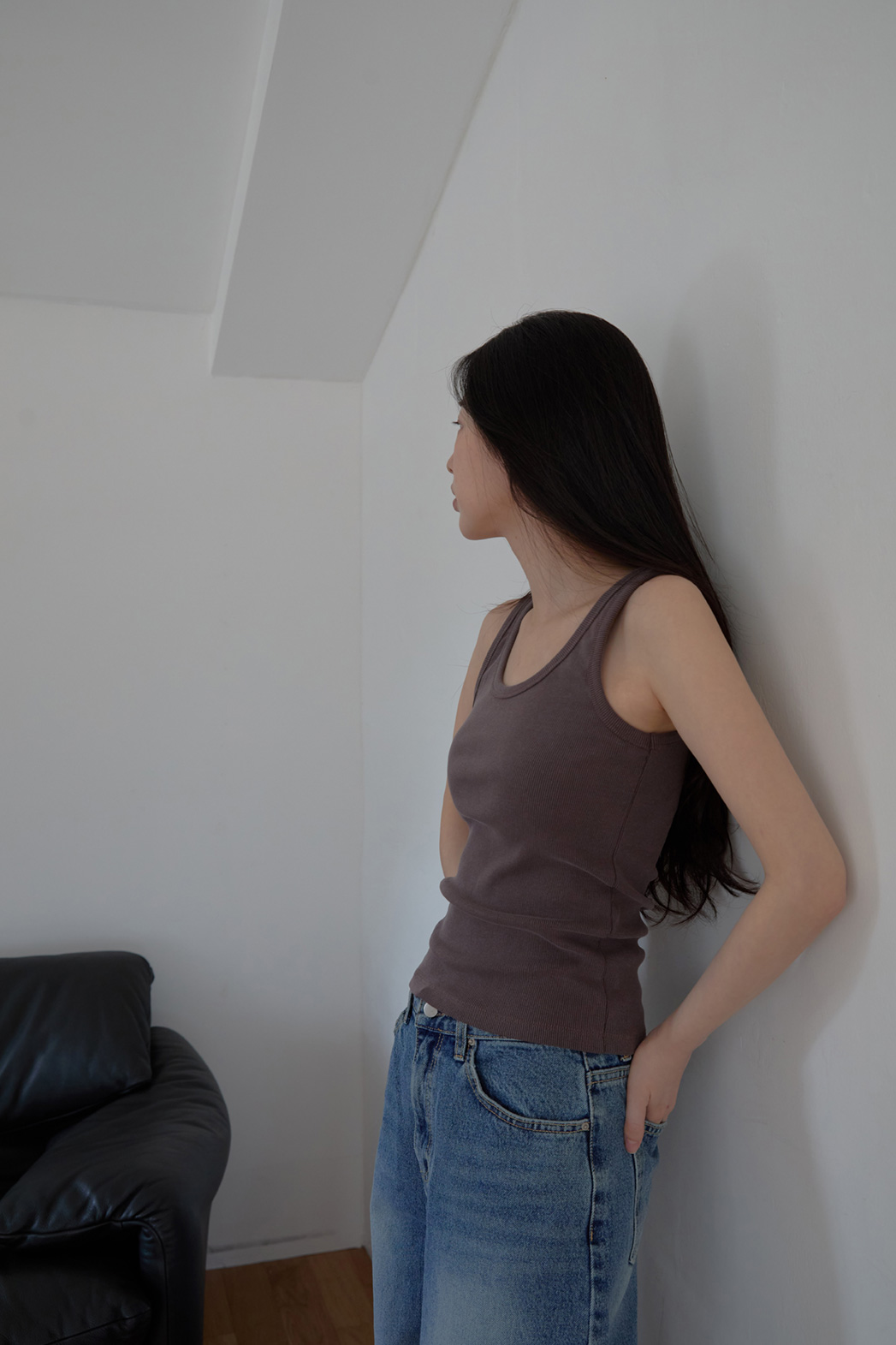 コットンクロップドスリム無地ノースリーブSS | 詳細画像11