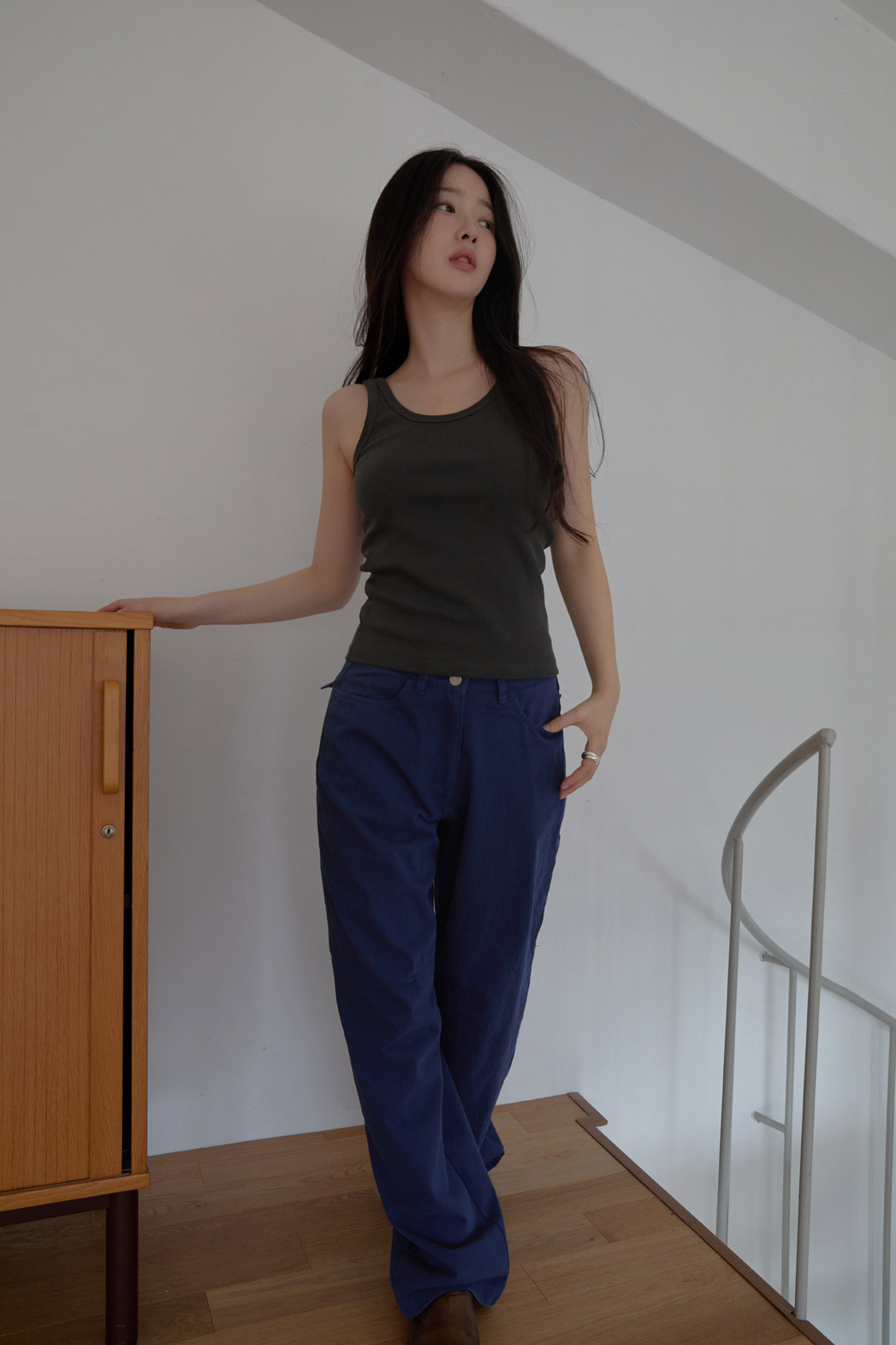 コットンクロップドスリム無地ノースリーブSS | 詳細画像13