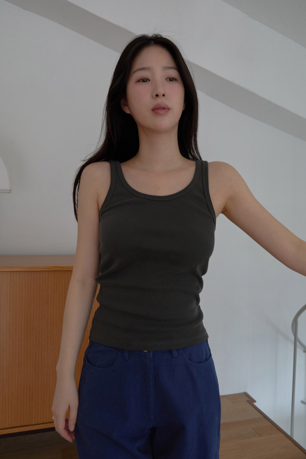 コットンクロップドスリム無地ノースリーブSS | 詳細画像15