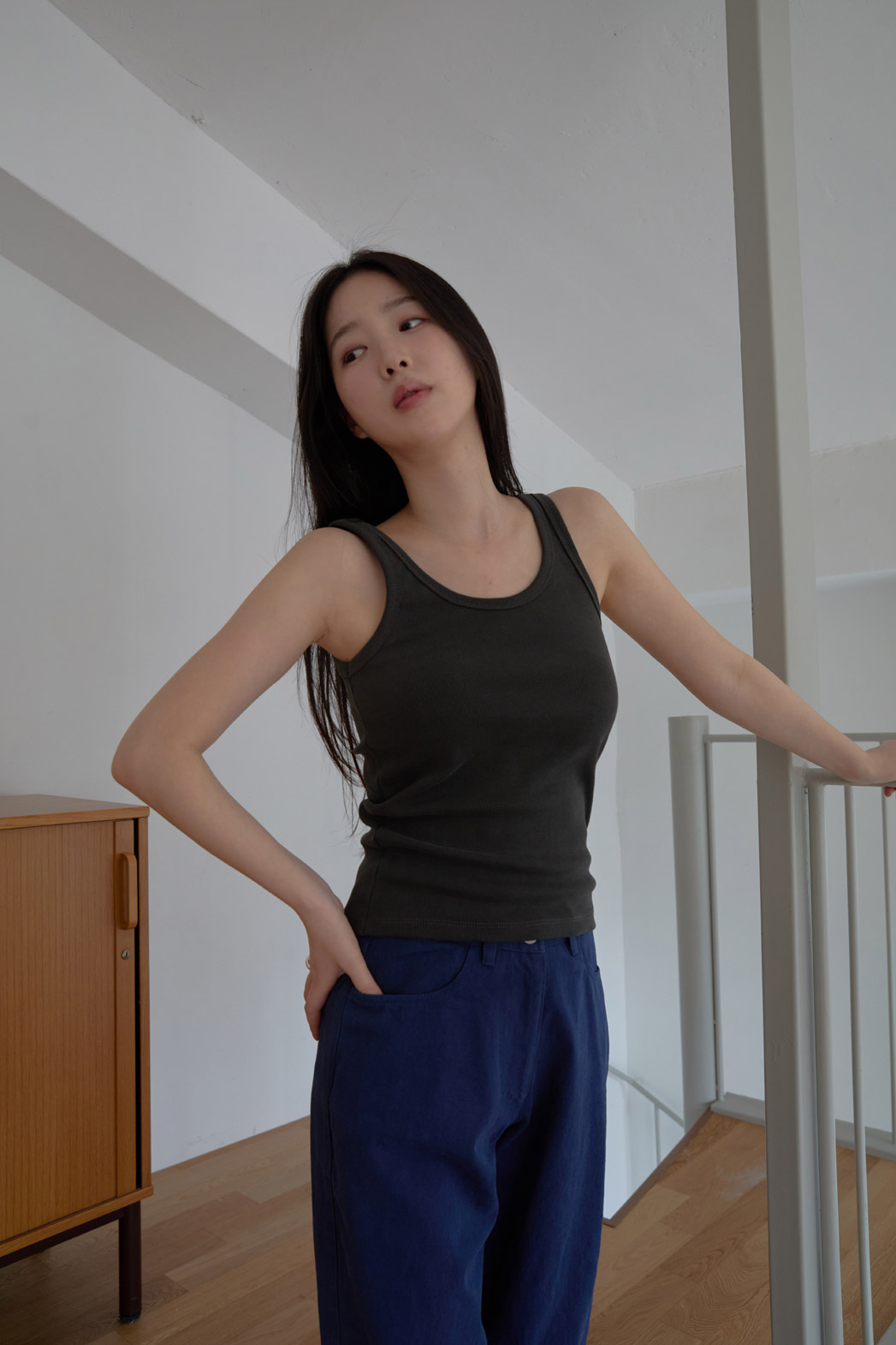 コットンクロップドスリム無地ノースリーブSS | 詳細画像16