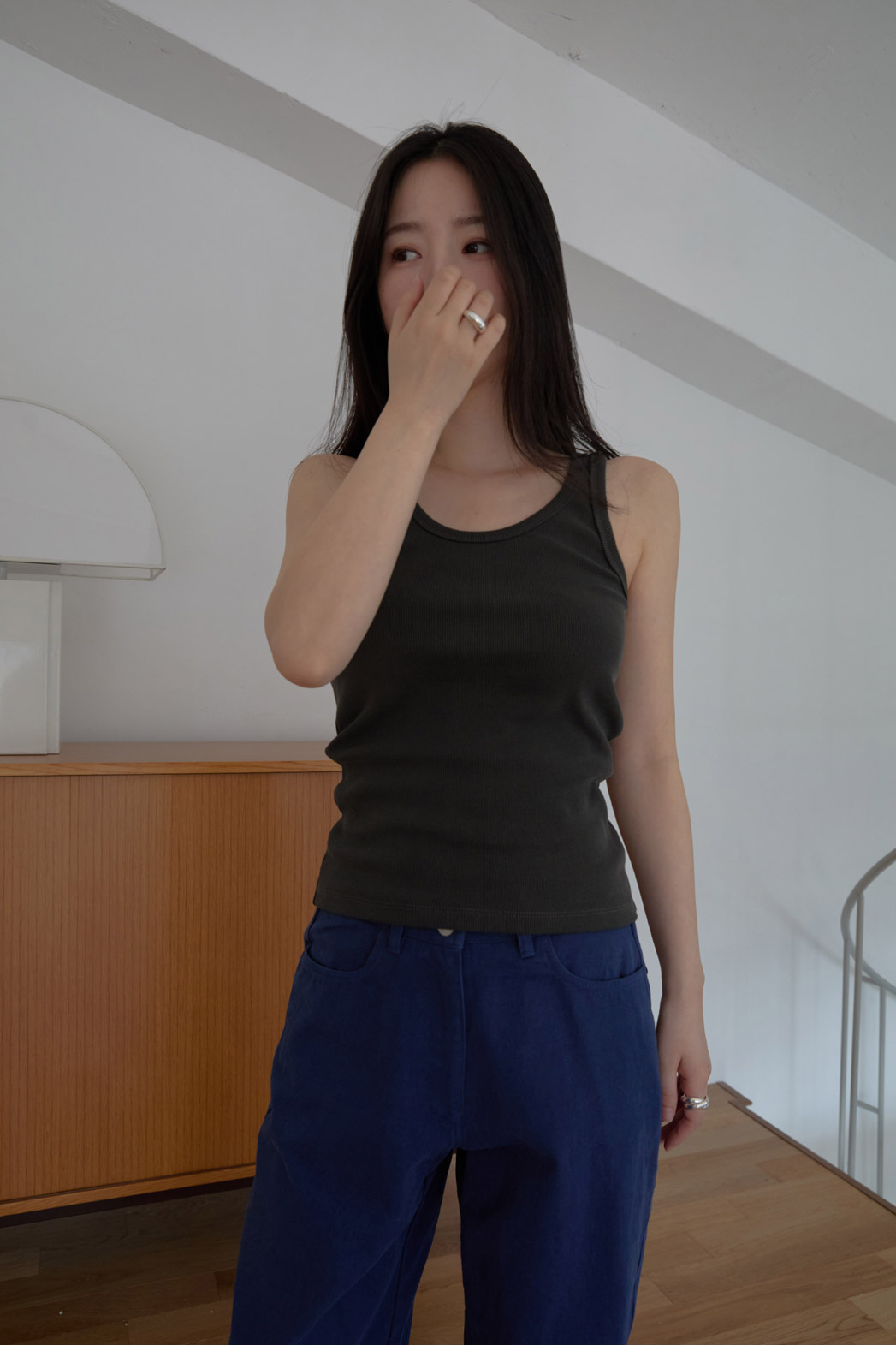 コットンクロップドスリム無地ノースリーブSS | 詳細画像18