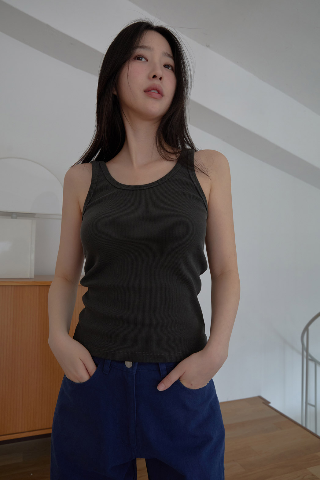 コットンクロップドスリム無地ノースリーブSS | 詳細画像19