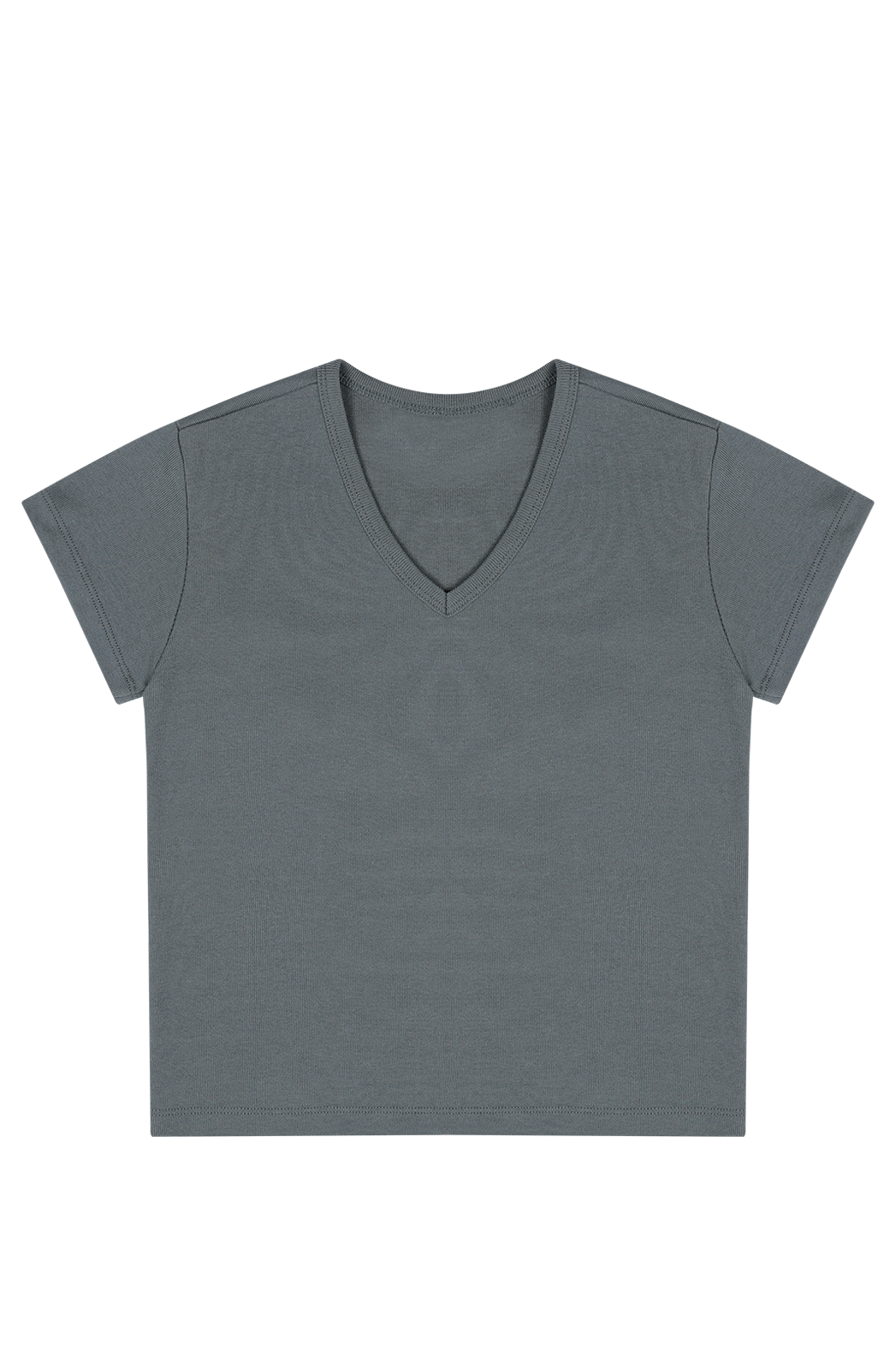 コットンVネッククロップドスリム無地TシャツSS | 詳細画像21