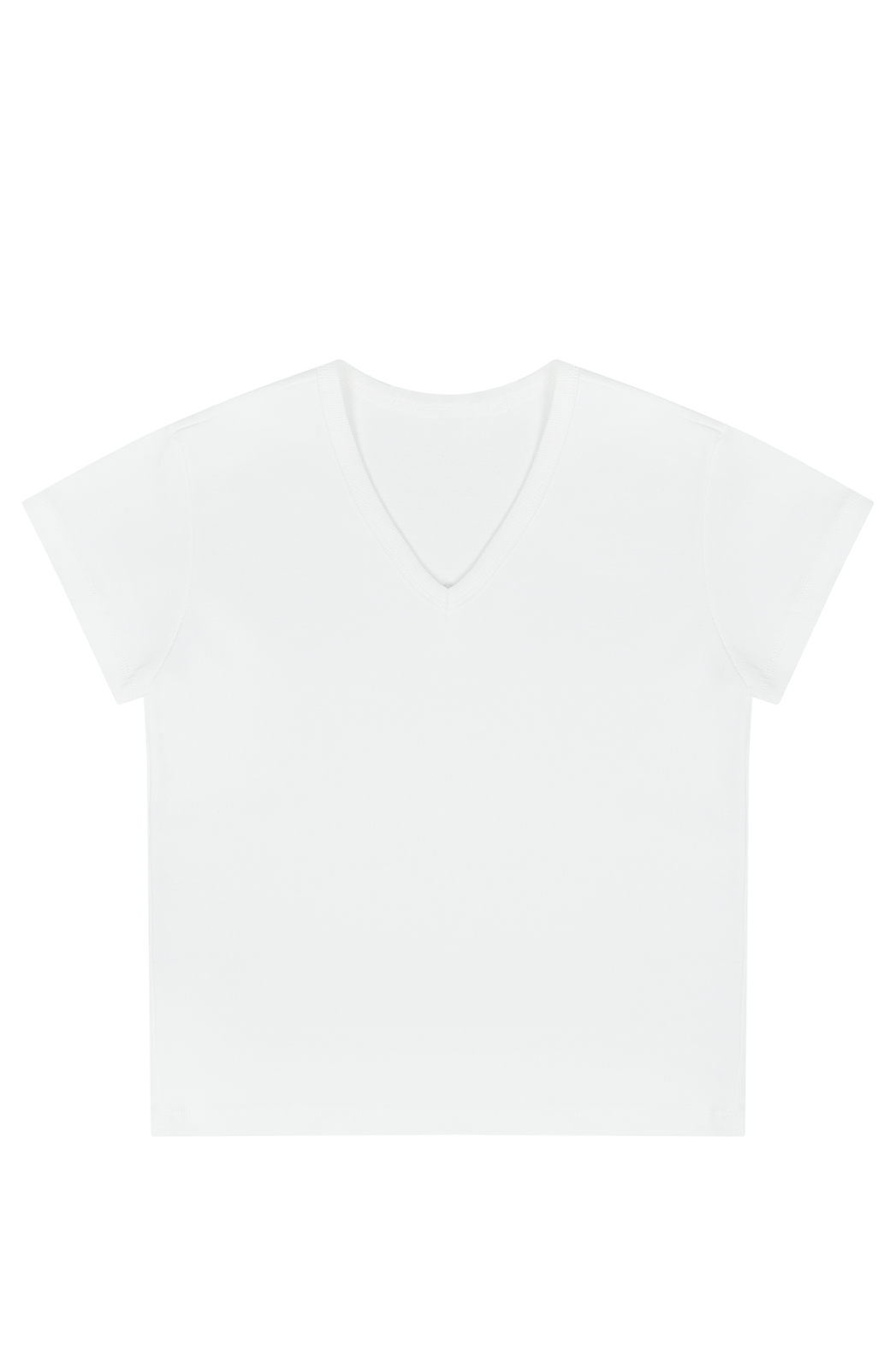 コットンVネッククロップドスリム無地TシャツSS | 詳細画像18