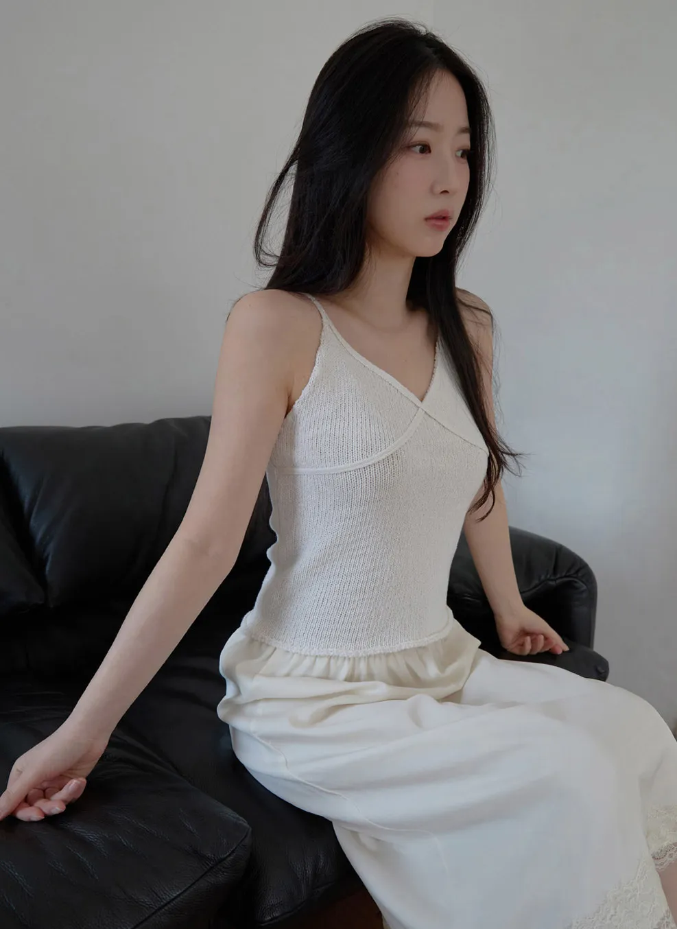 ニットベーシッククロップド無地ニットビスチェSS | 詳細画像1