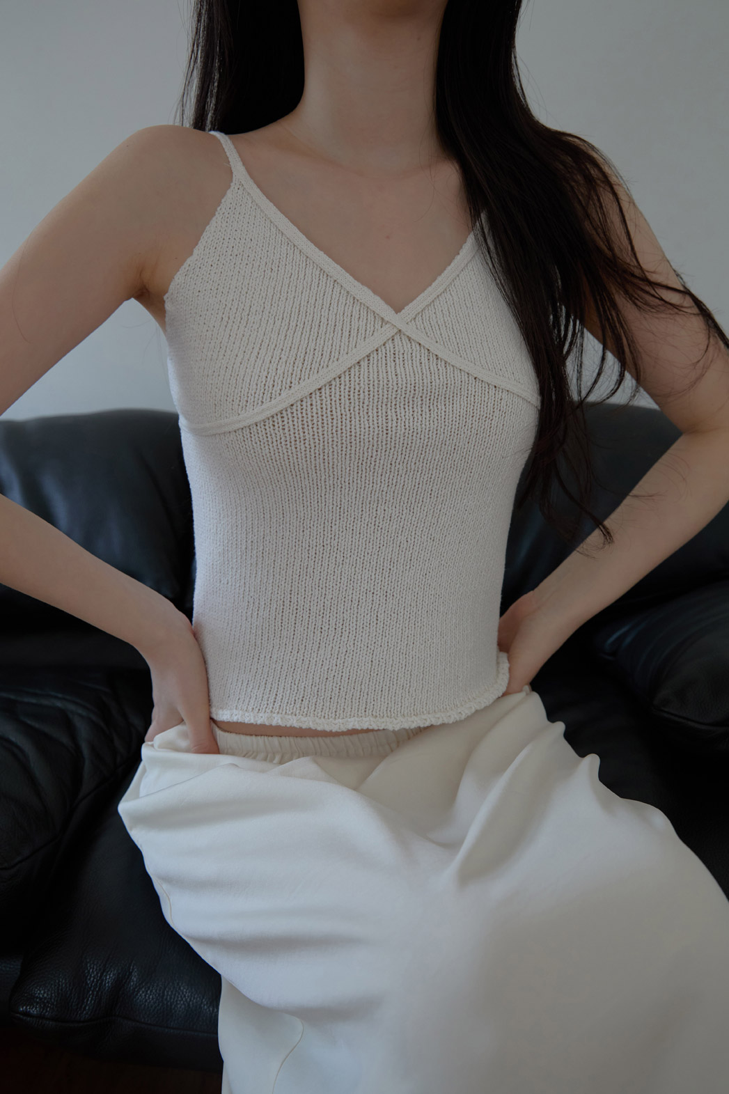 ニットベーシッククロップド無地ニットビスチェSS | 詳細画像8