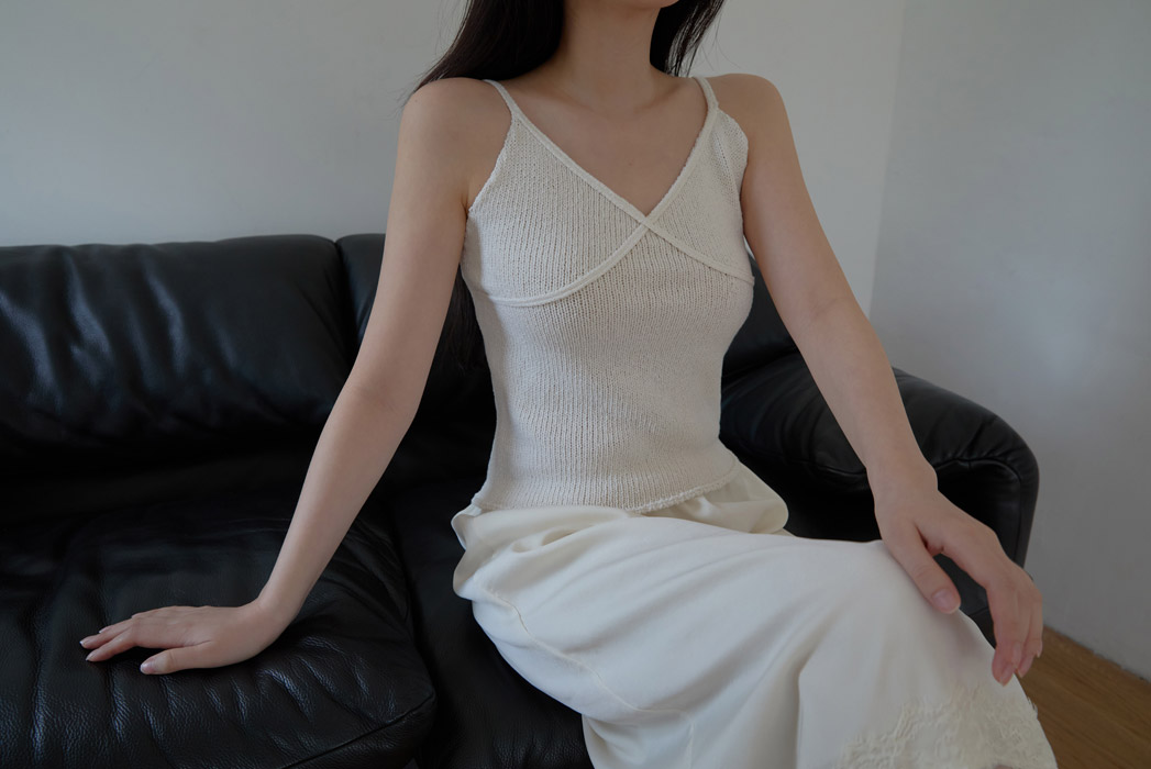 ニットベーシッククロップド無地ニットビスチェSS | 詳細画像11