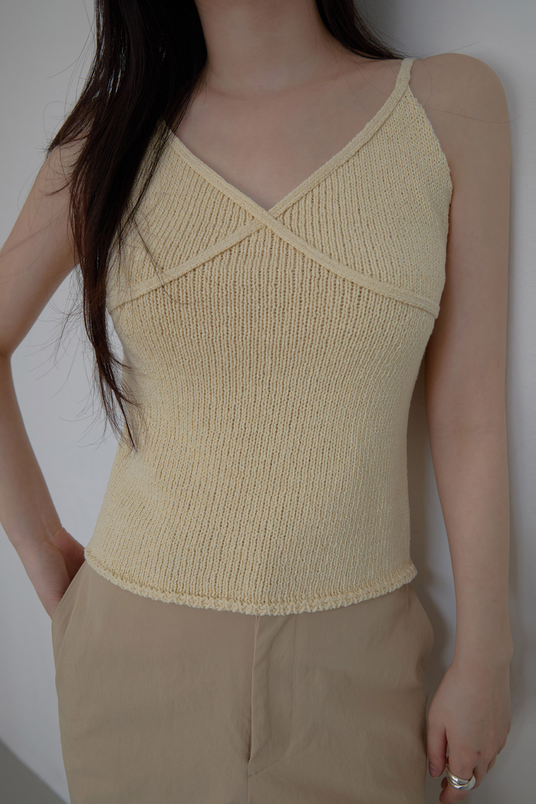 ニットベーシッククロップド無地ニットビスチェSS | 詳細画像15