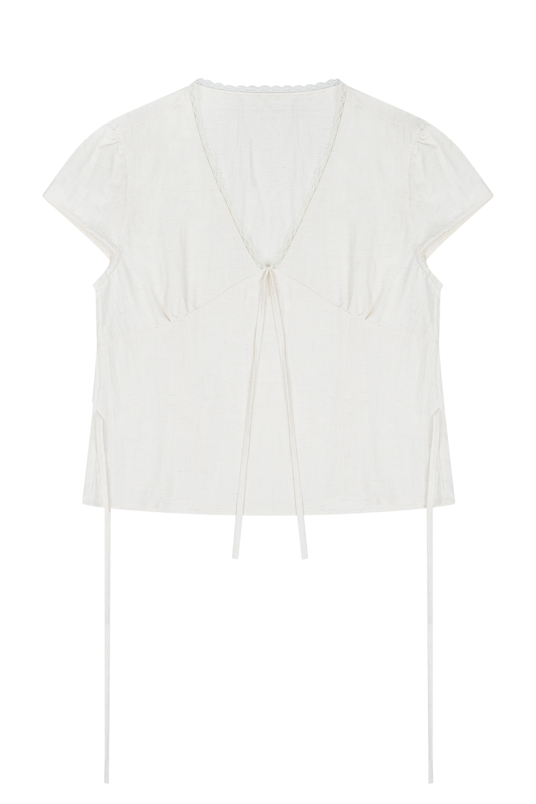 レースシースルーリボン(固定)クロップドレースアップレースブラウスSS | 詳細画像23