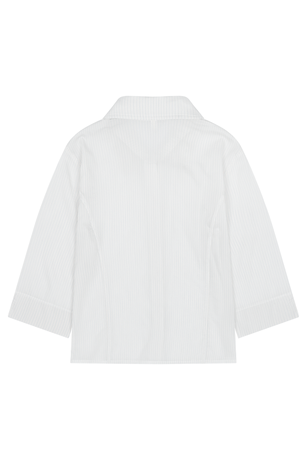 シースルーカラーベーシック7分袖セミクロップドストライプシャツSS | 詳細画像16