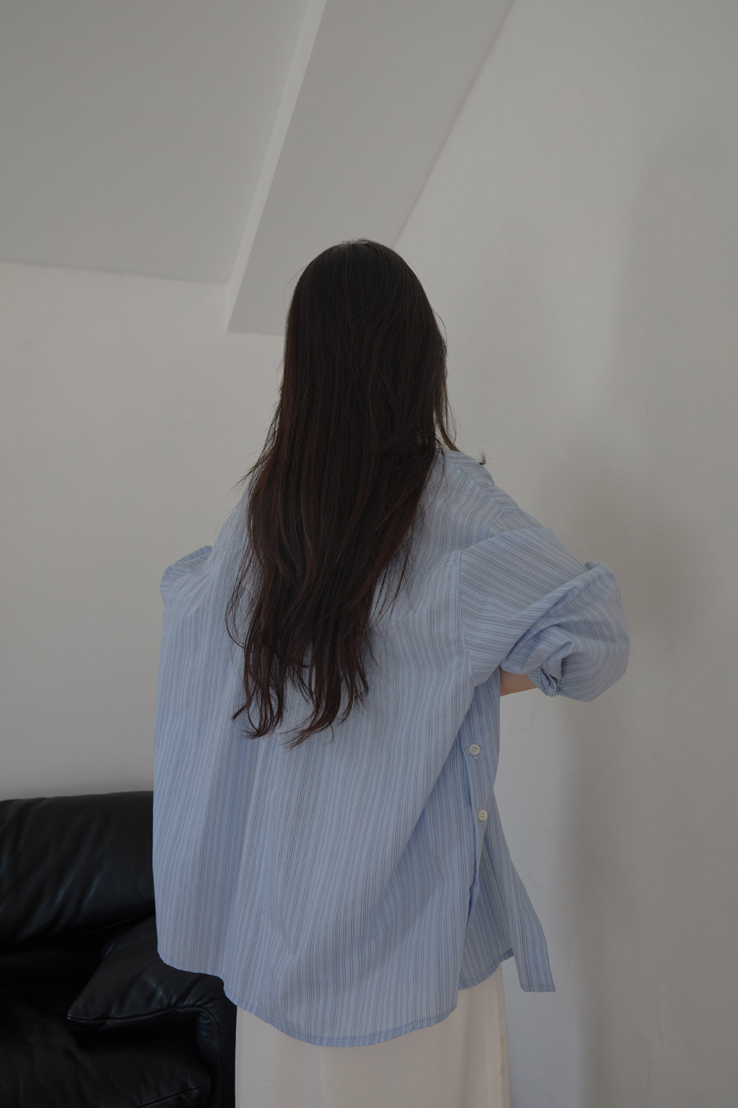 コットンカラーラップベーシックオーバーサイズストライプシャツSS | 詳細画像2