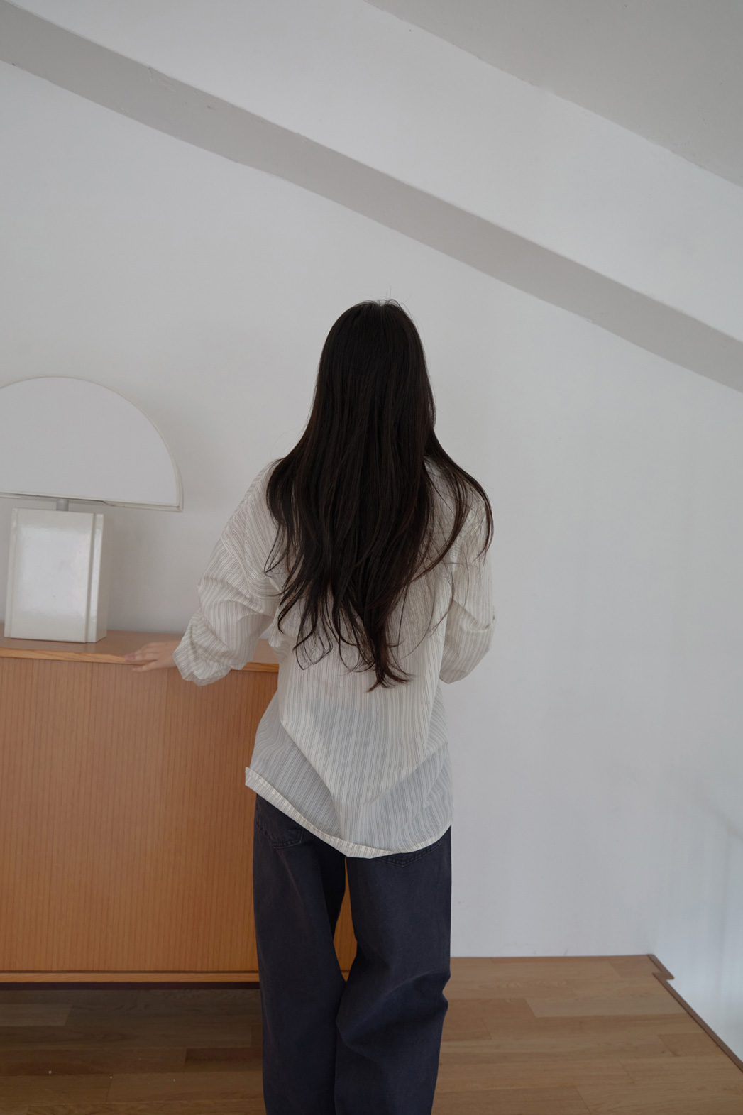 コットンカラーラップベーシックオーバーサイズストライプシャツSS | 詳細画像19