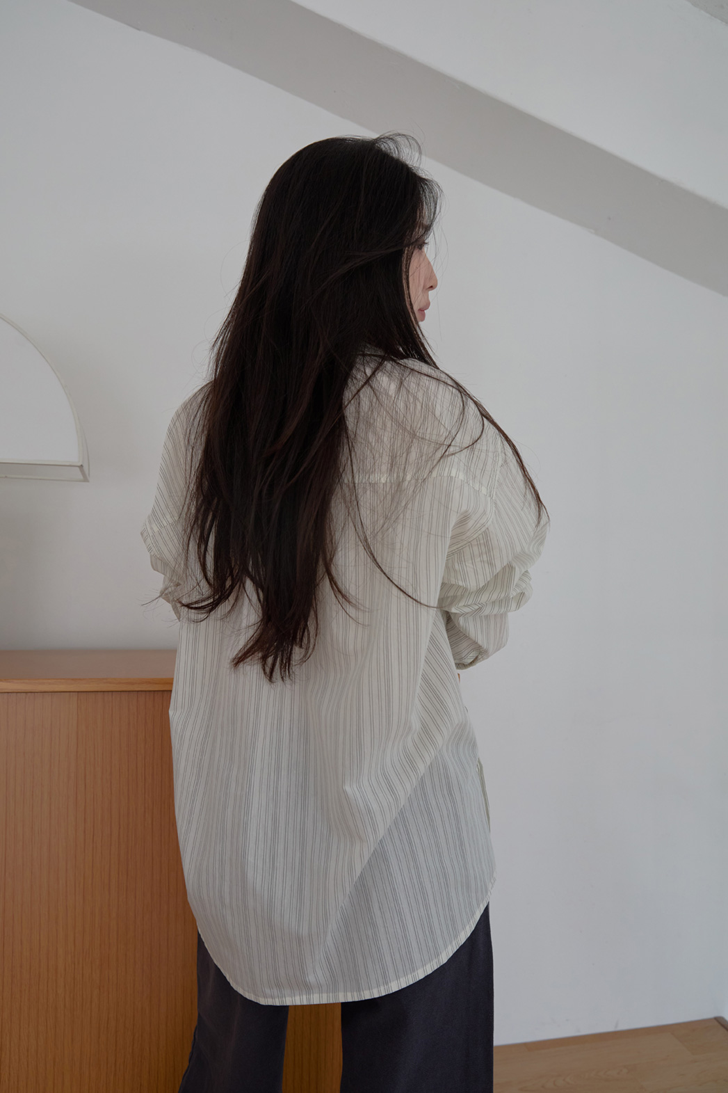 コットンカラーラップベーシックオーバーサイズストライプシャツSS | 詳細画像28