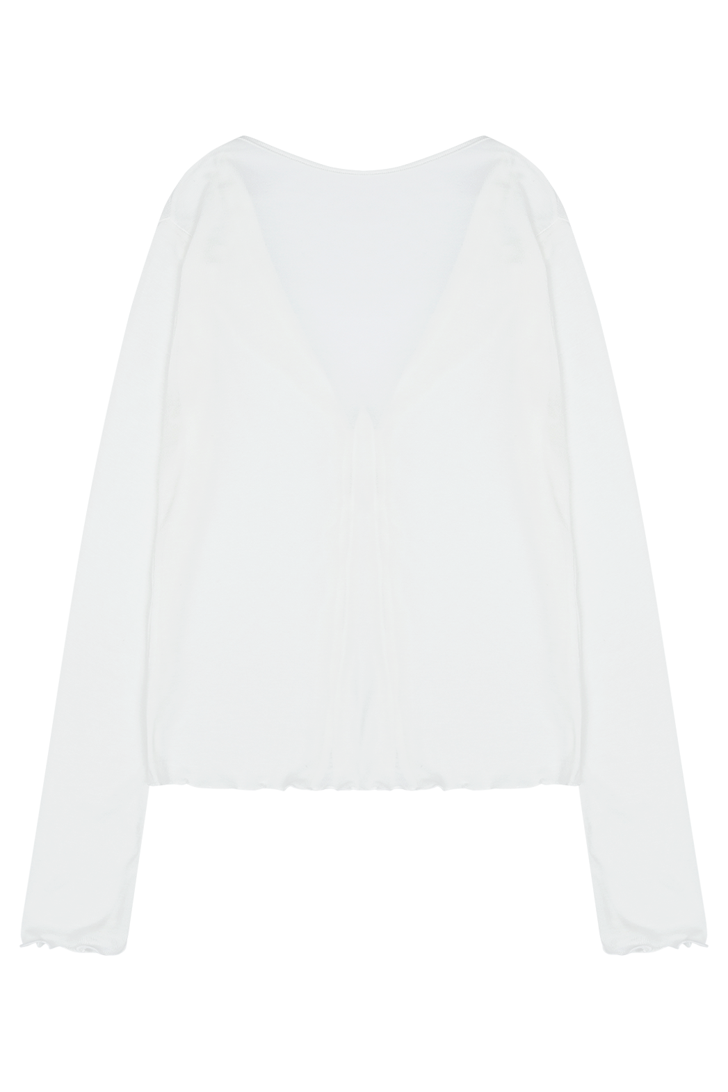 シースルーコットンボタンセミクロップド無地カーディガンSS | 詳細画像18