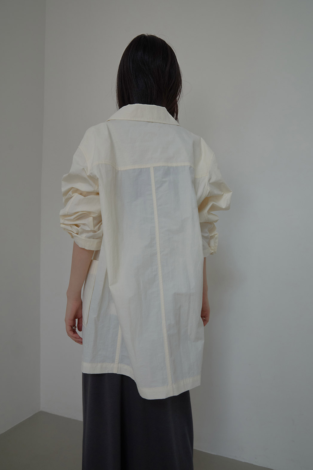 ナイロンカラーオーバーサイズツーポケット無地ジャケットSS | 詳細画像6