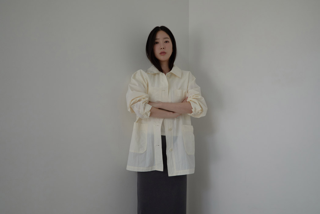 ナイロンカラーオーバーサイズツーポケット無地ジャケットSS | 詳細画像15