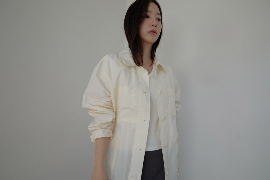 ナイロンカラーオーバーサイズツーポケット無地ジャケットSS | 詳細画像16