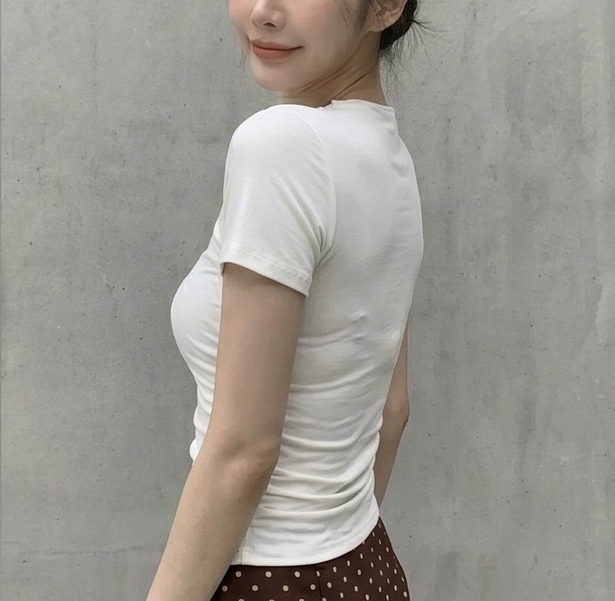 ドレープベーシックスリム半袖ギャザーTシャツ | 詳細画像22