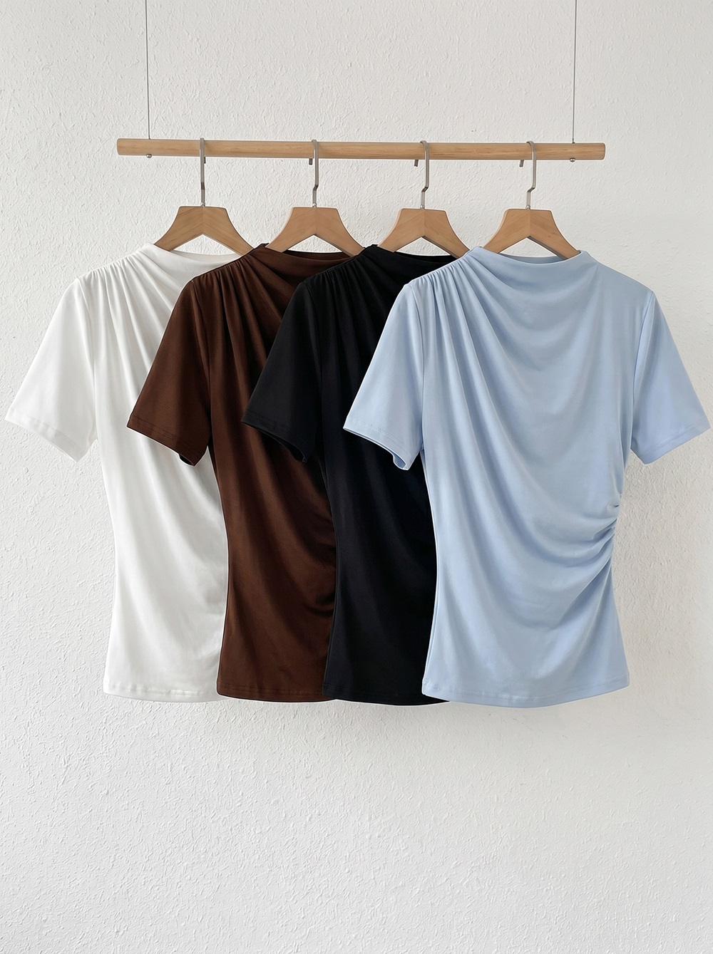 ドレープベーシックスリム半袖ギャザーTシャツ | 詳細画像32