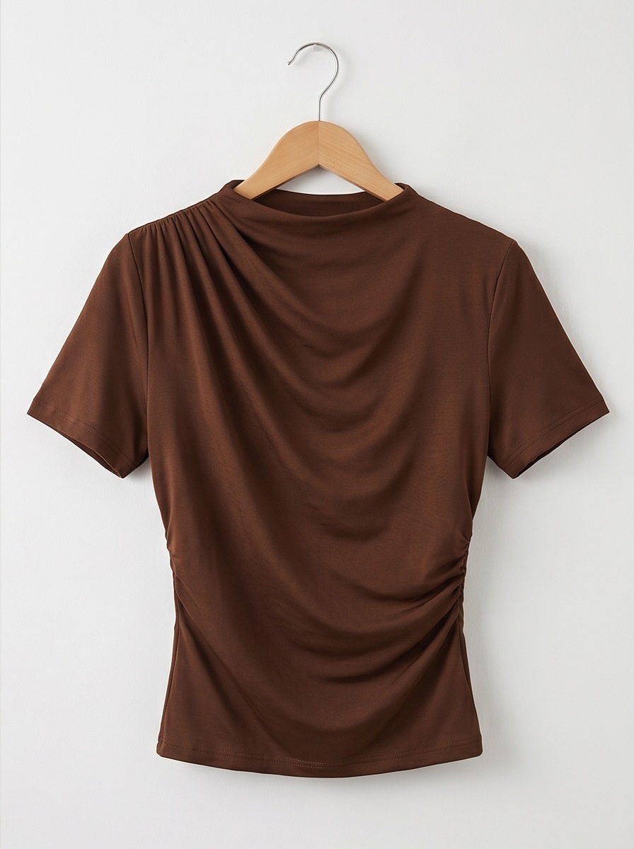 ドレープベーシックスリム半袖ギャザーTシャツ | 詳細画像34