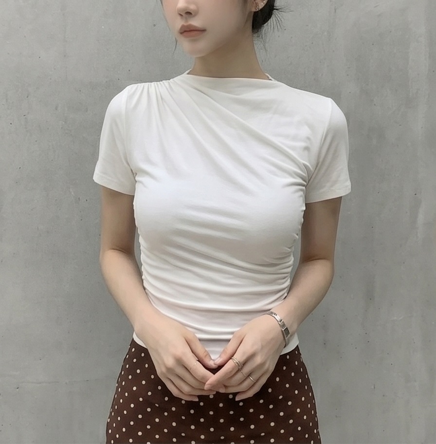 シフォンウエストゴムスリムロングAラインドットスカート | 詳細画像19