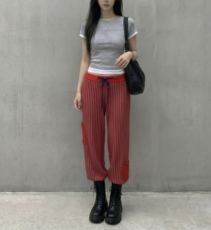 配色ラウンドネックベーシックレイヤード風半袖Tシャツ | 詳細画像2