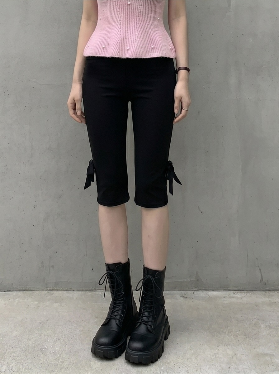 エコパールパール調ボタンペプラムスリム半袖フレアニット | 詳細画像13