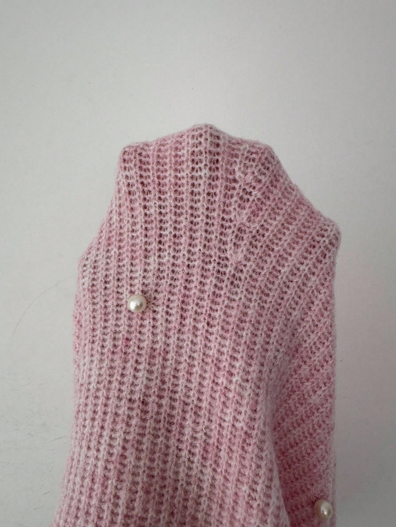 エコパールパール調ボタンペプラムスリム半袖フレアニット | 詳細画像16