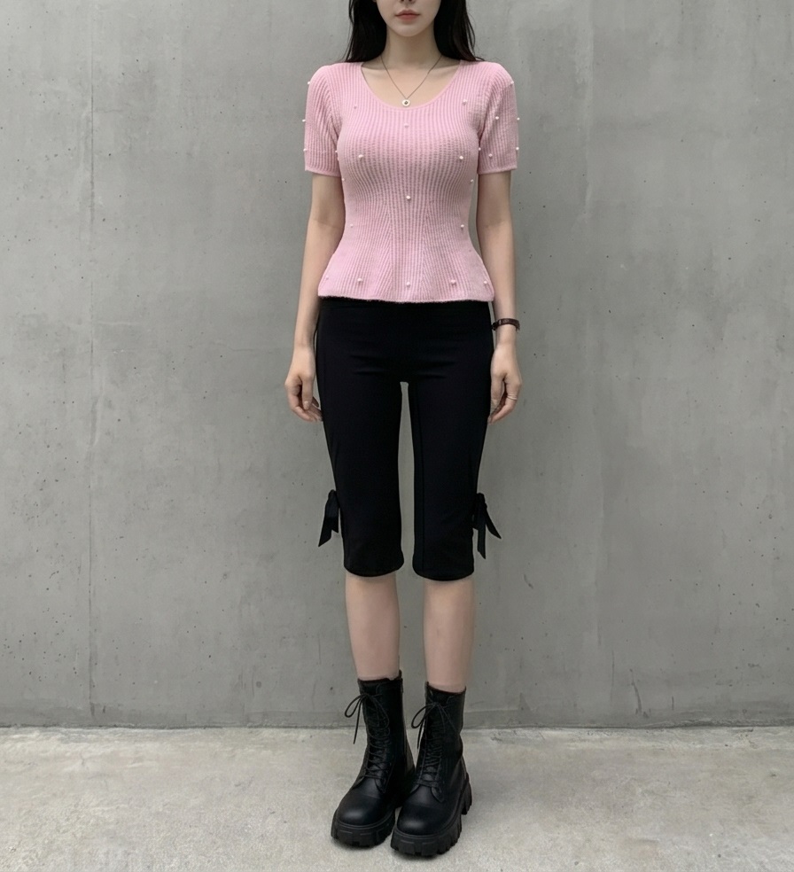 ウエストゴムスリムバミューダ5分丈ショートパンツ | 詳細画像6