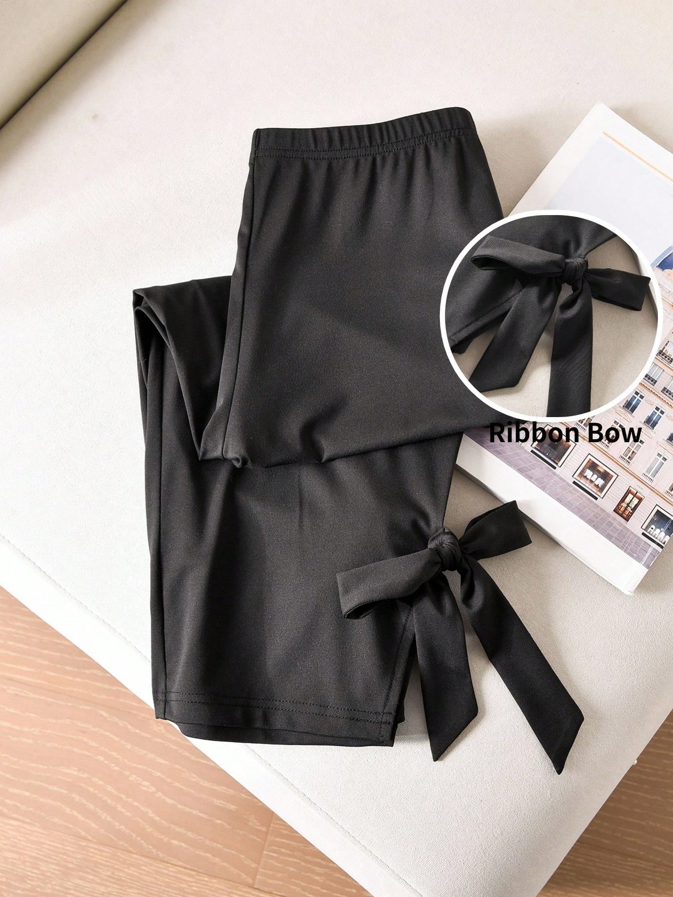 ウエストゴムスリムバミューダ5分丈ショートパンツ | 詳細画像13