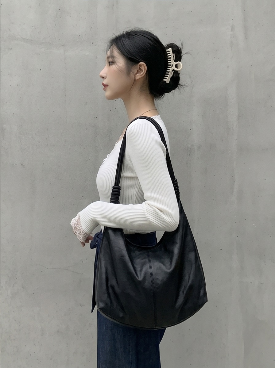 Vネックベーシック長袖レイヤードニット | 詳細画像5