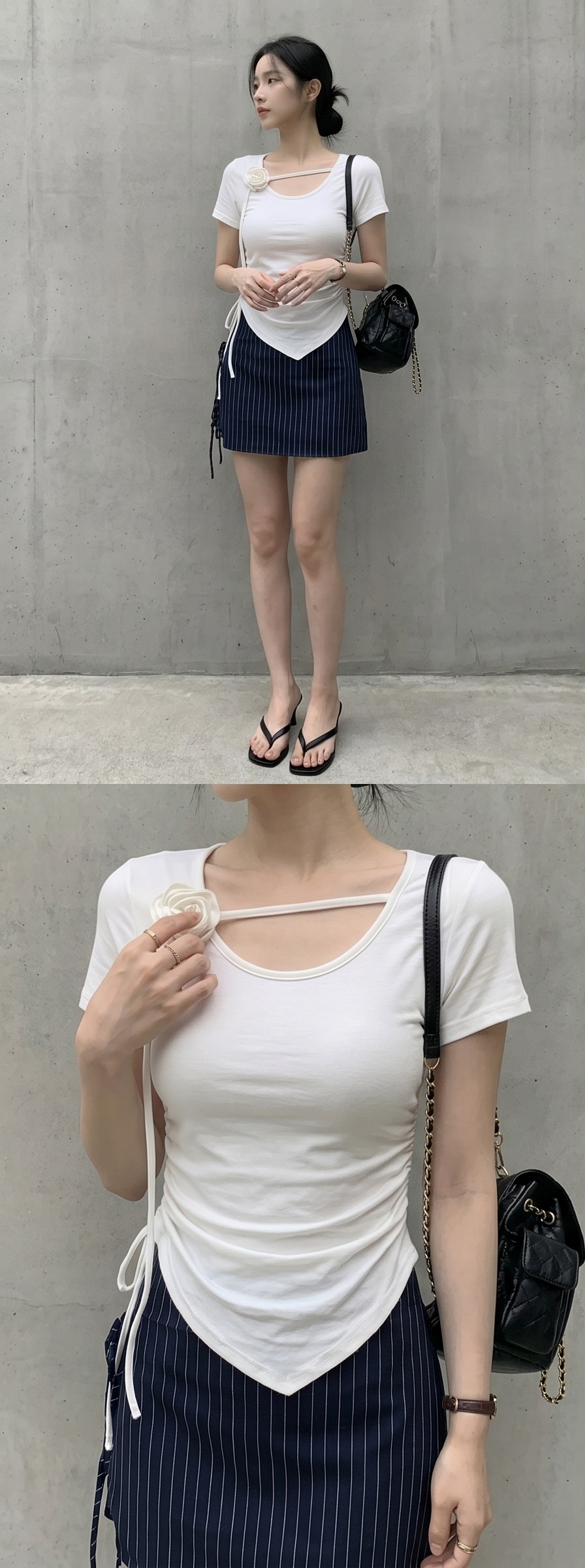 ストラップラップスリムミニストライプスカート | 詳細画像5