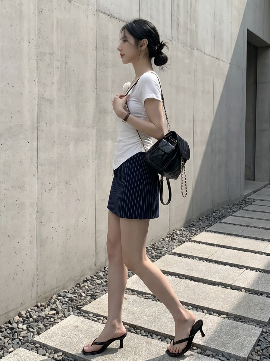 ストラップラップスリムミニストライプスカート | 詳細画像7