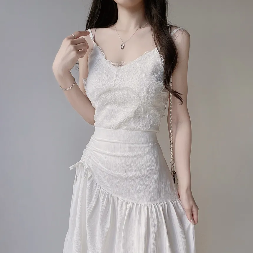 花柄レースVネックキャミソール | mirangmirang | 詳細画像3