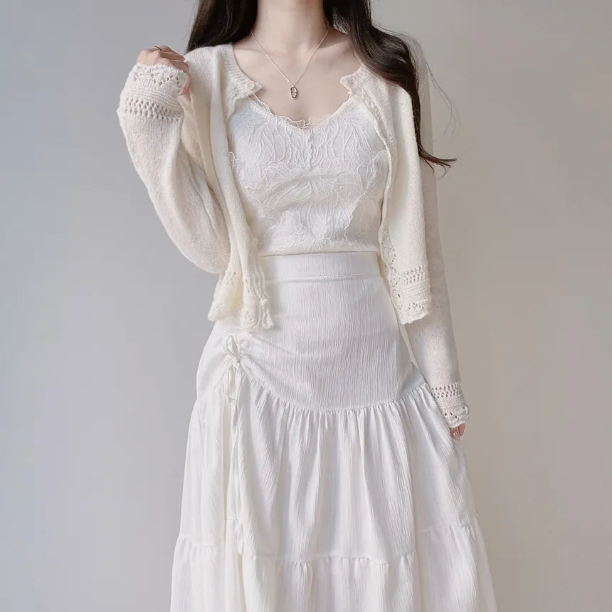 花柄レースVネックキャミソール | mirangmirang | 詳細画像13