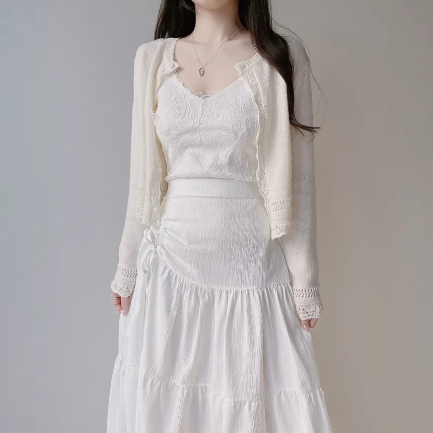 花柄レースVネックキャミソール | mirangmirang | 詳細画像14