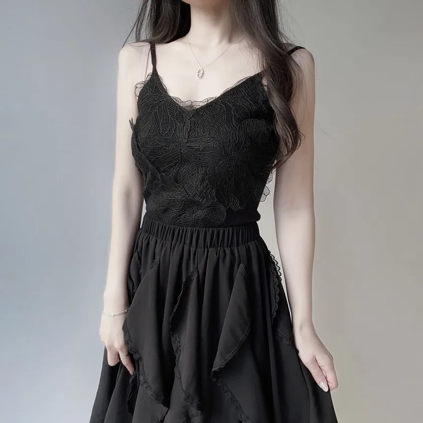 花柄レースVネックキャミソール | mirangmirang | 詳細画像16