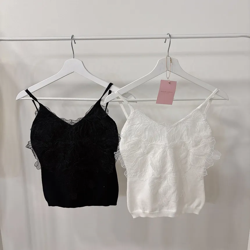 花柄レースVネックキャミソール | mirangmirang | 詳細画像27