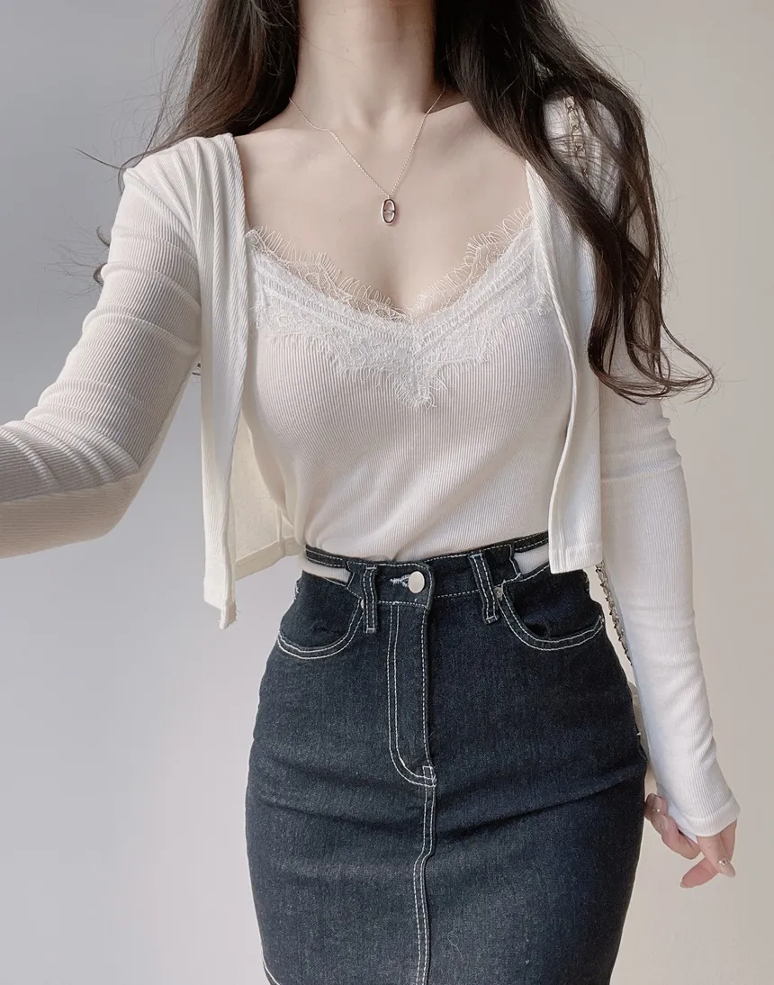 ノンウォッシュステッチストラップミニスカート | mirangmirang | 詳細画像10