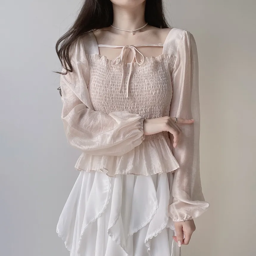 レースフリルウエストゴムロングスカート | mirangmirang | 詳細画像12