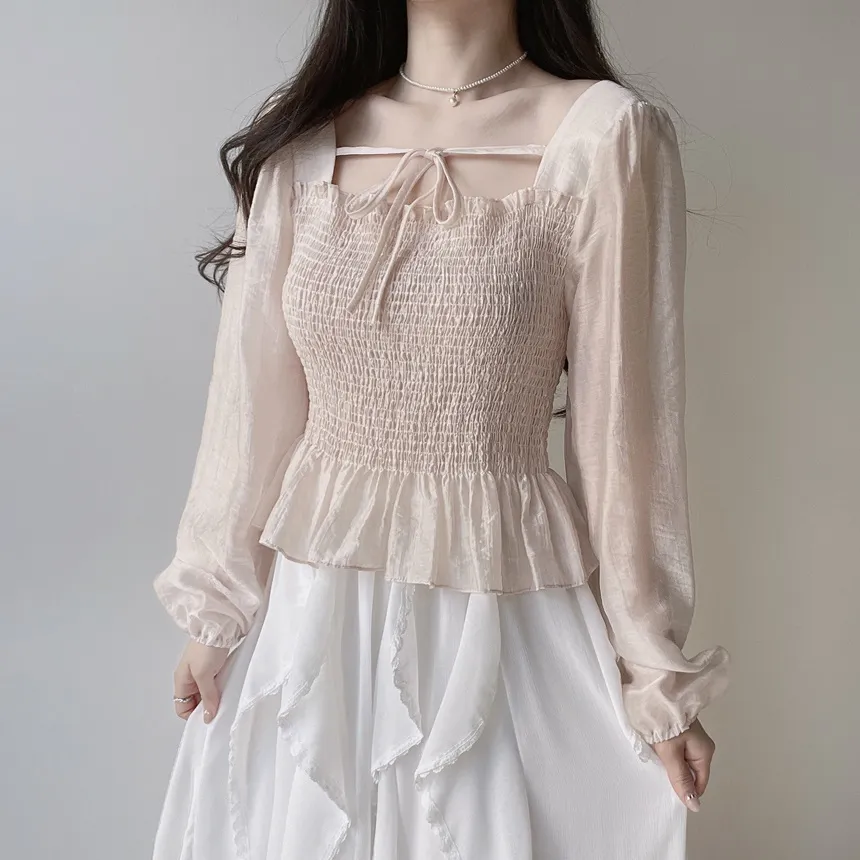 レースフリルウエストゴムロングスカート | mirangmirang | 詳細画像13