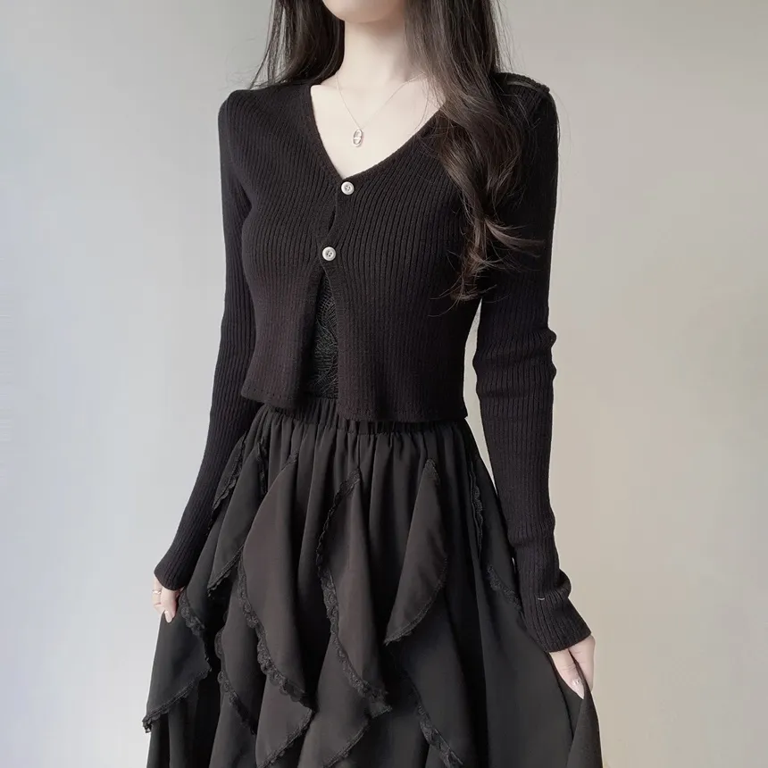 レースフリルウエストゴムロングスカート | mirangmirang | 詳細画像21